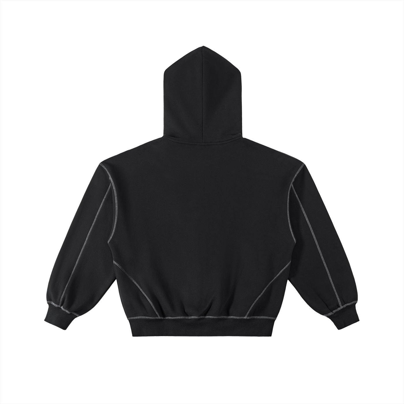 Contrast-Stitched Boxy Hoodie