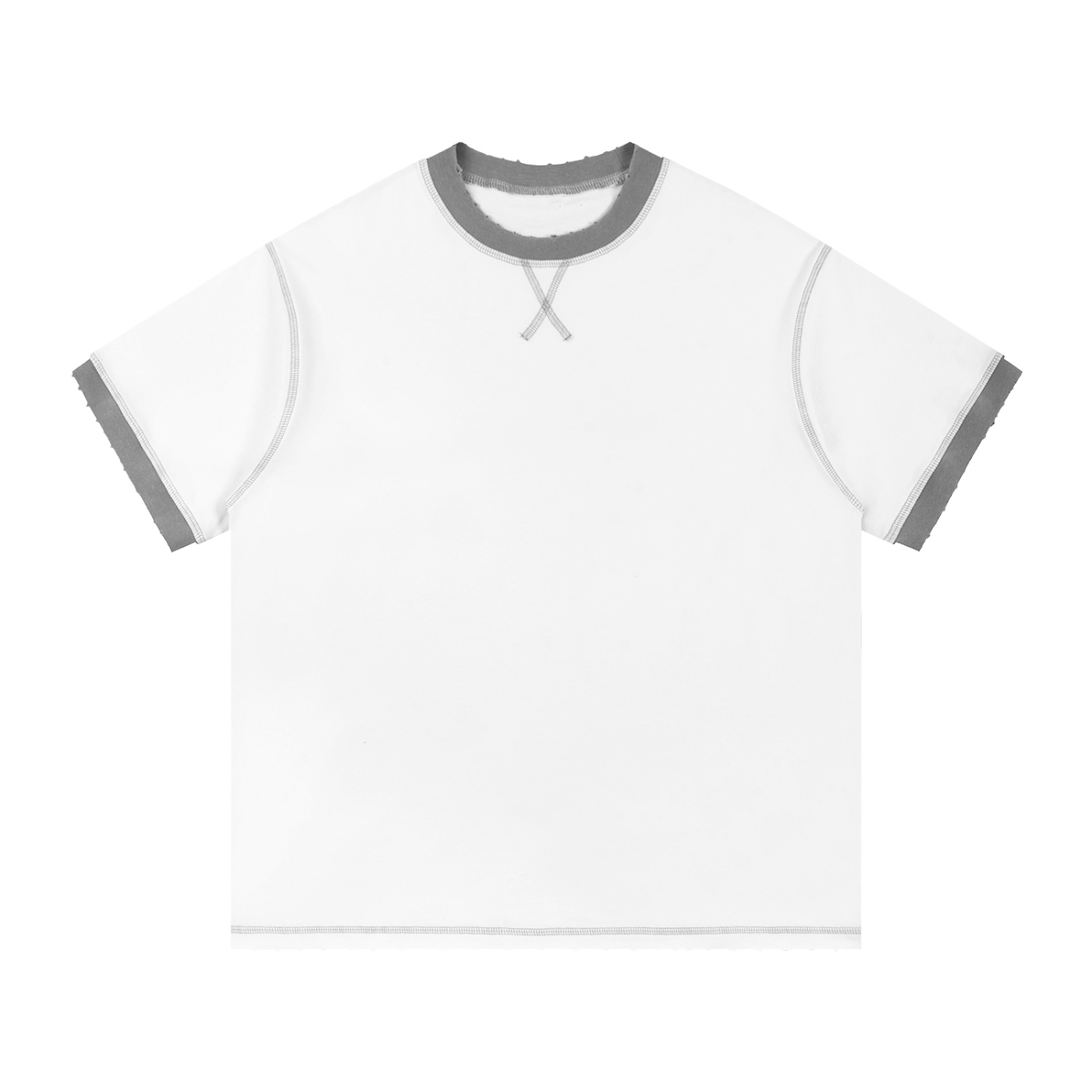 Contrast-Stitched Cotton Tee
