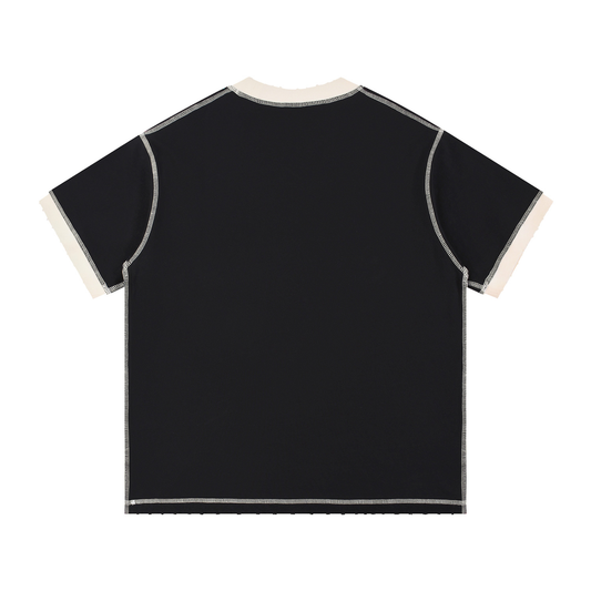 Contrast-Stitched Cotton Tee