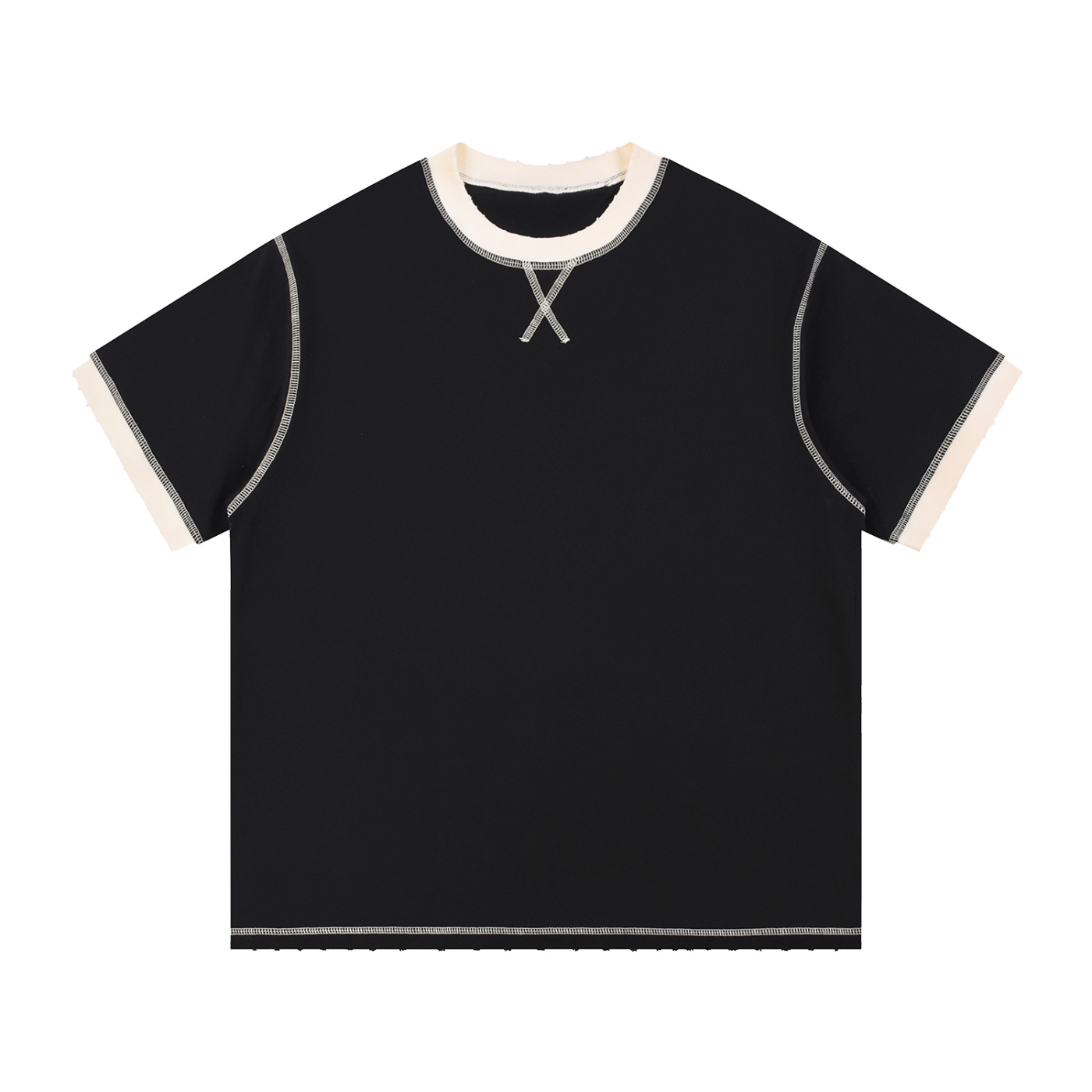 Contrast-Stitched Cotton Tee