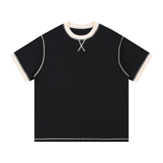 Contrast-Stitched Cotton Tee