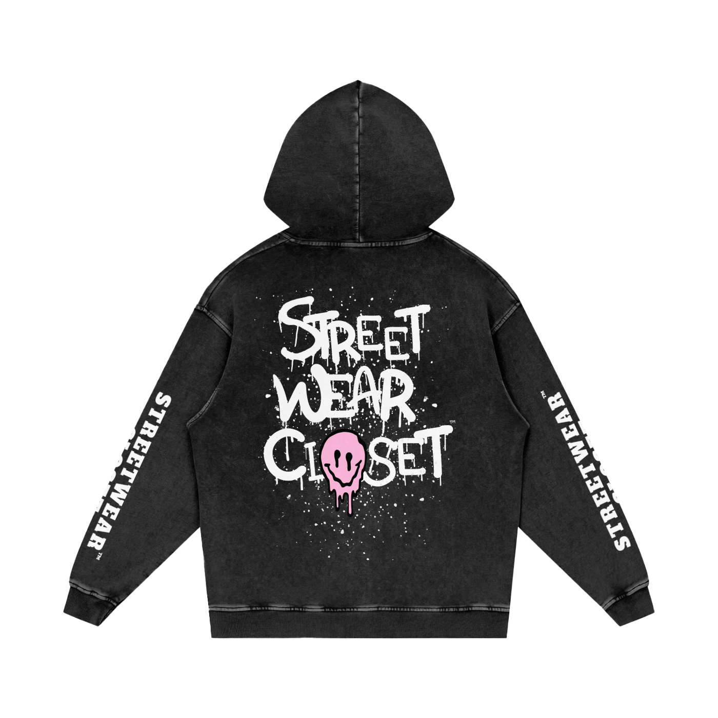 Snow Washed Loose Cotton Hoodie