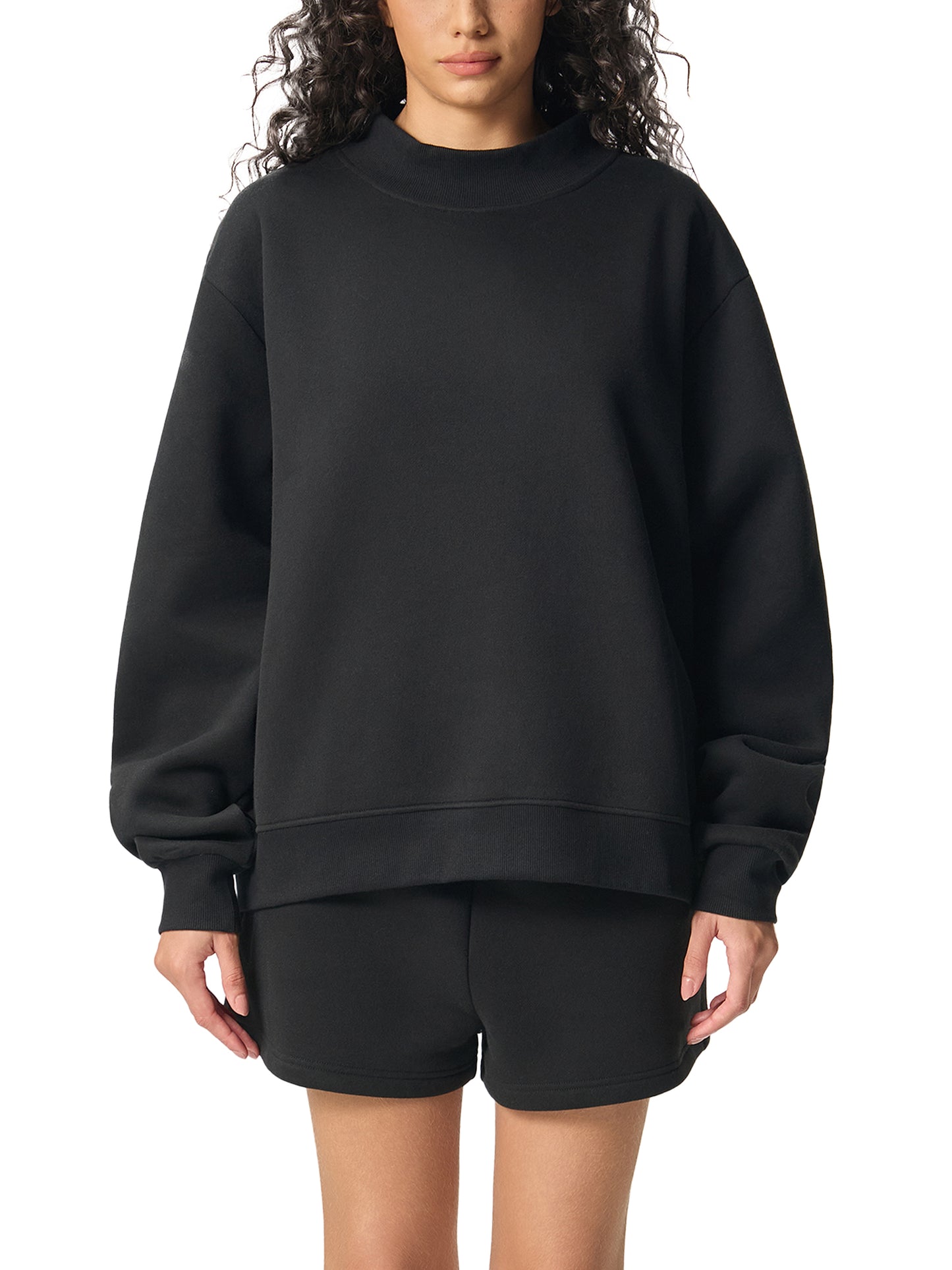 Mock-Neck Crew Sweatshirt